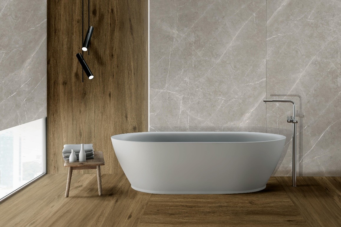 baño moderno en porcelánico