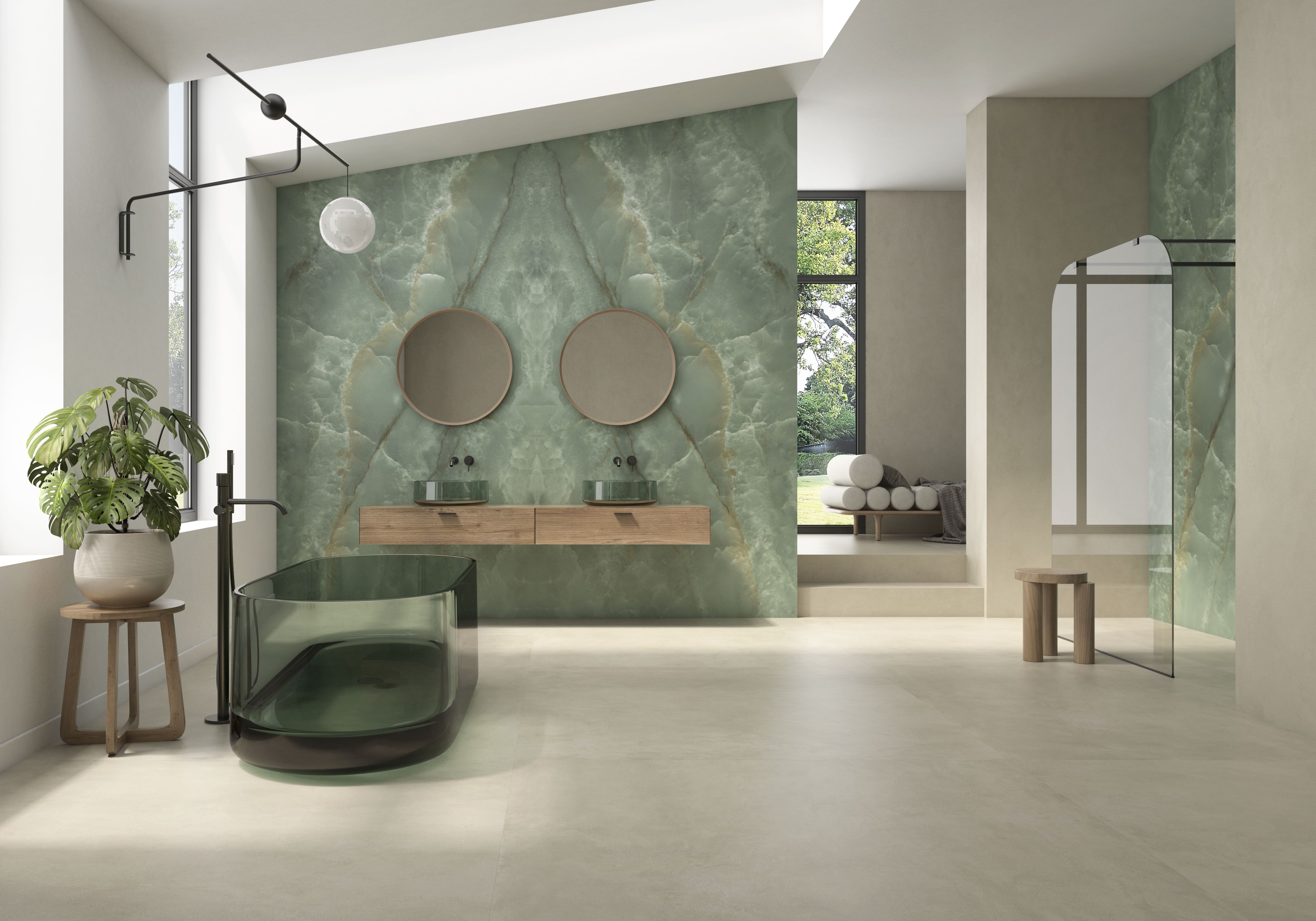 Baño con revestimiento gran formato 