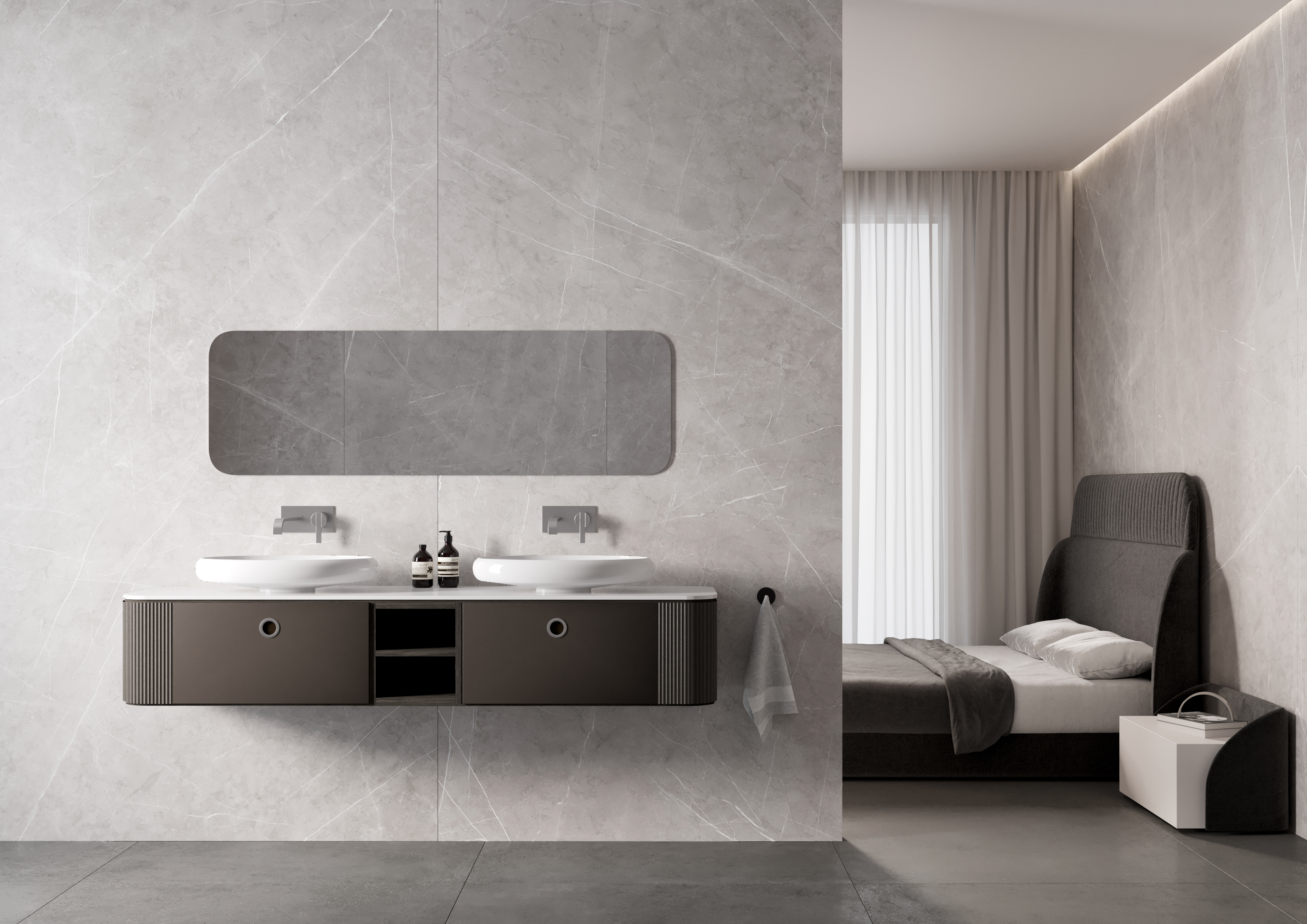 dormitorio baño armani silver